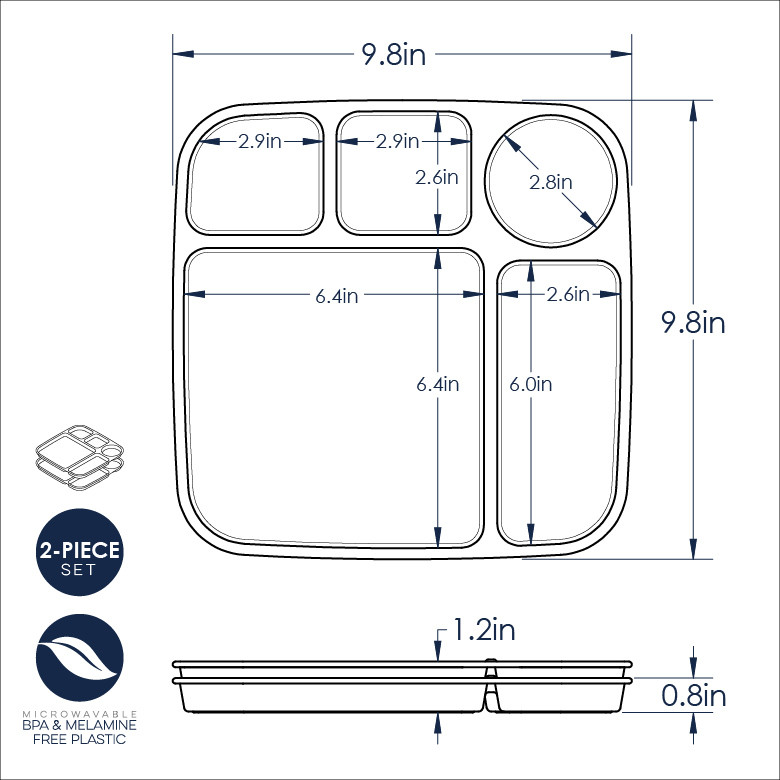 Divided Meal Tray - Set of 2Divided Meal Tray - Set of 2 - Image 7