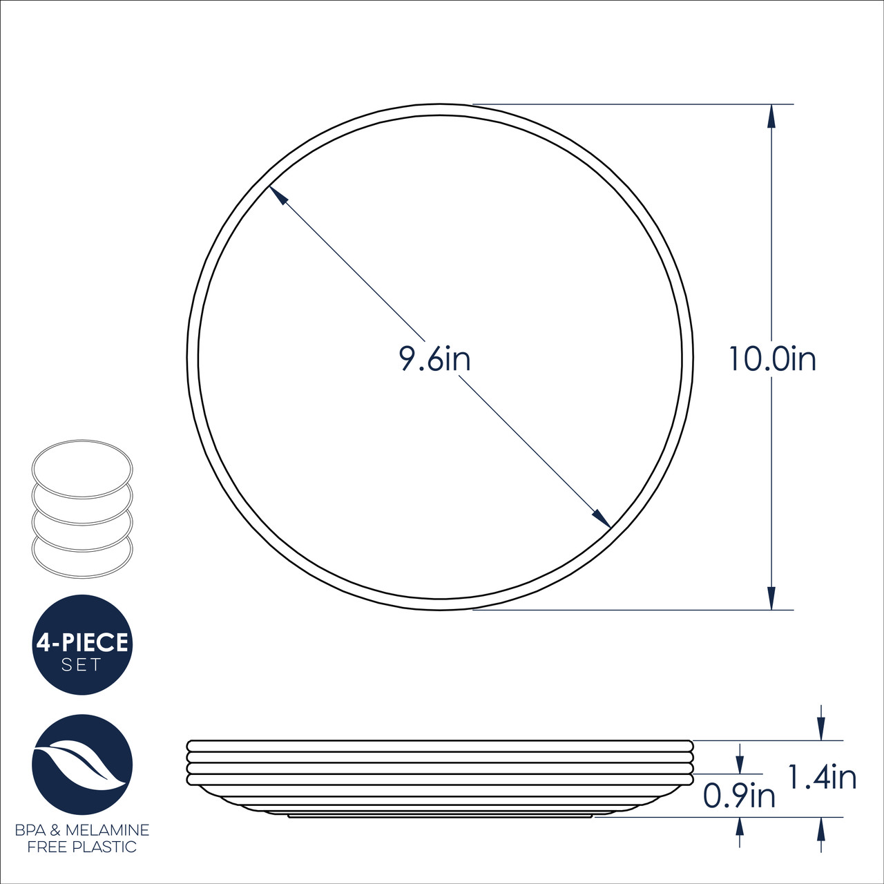 Set of 4 Microwave Safe Picnic PlatesSet of 4 Microwave Safe Picnic Plates - Image 5
