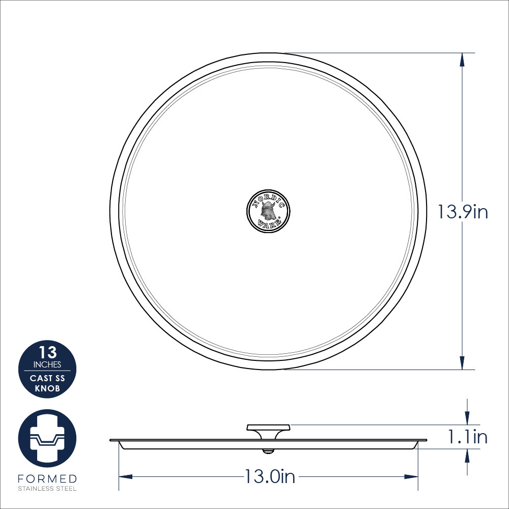 13" Stock Pot Cover For 16-20 Quart Stock Pots13" Stock Pot Cover For 16-20 Quart Stock Pots - Image 2