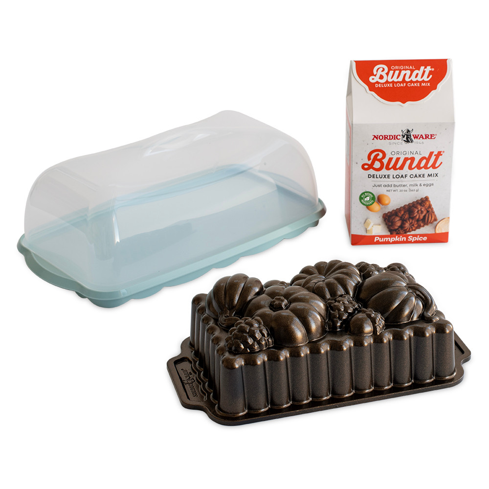 Harvest Bounty Loaf, Loaf Cake Keeper, & Pumpkin Quick Bread Mix SetHarvest Bounty Loaf, Loaf Cake Keeper, & Pumpkin Quick Bread Mix Set