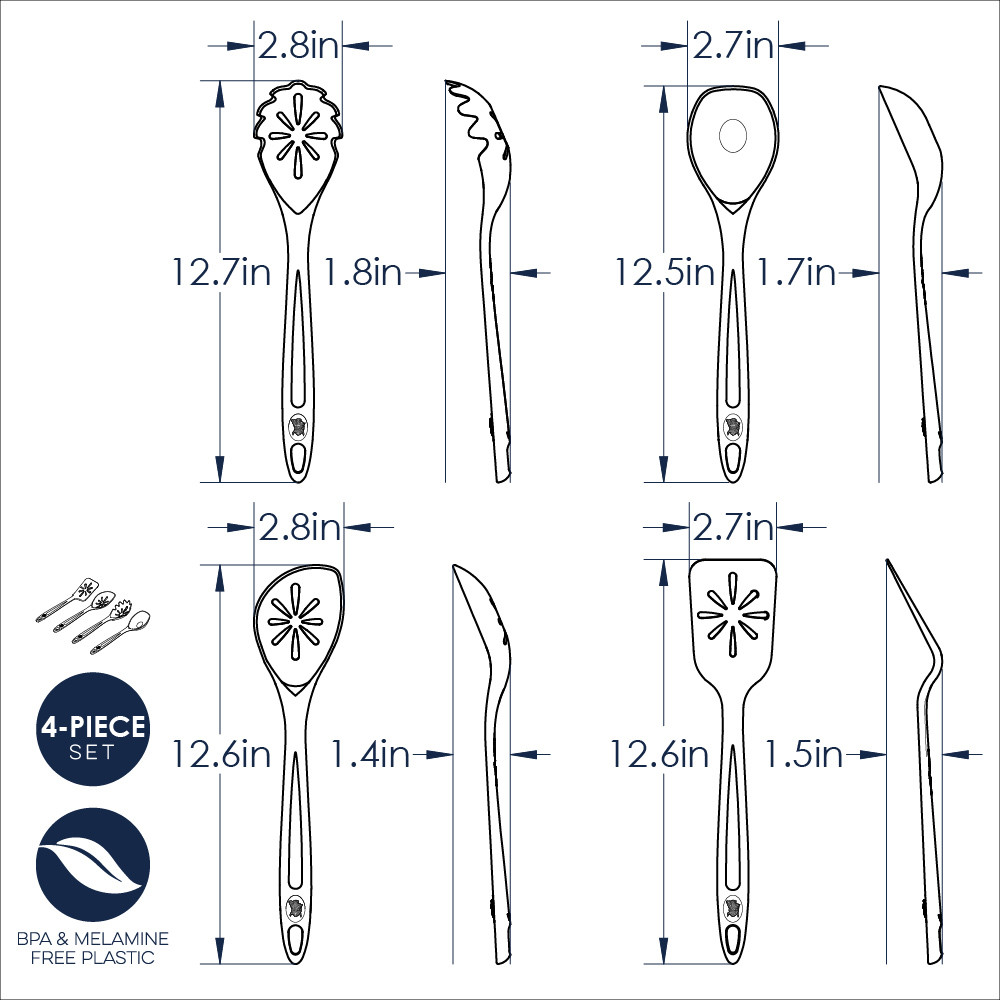 4 Piece Kitchen Utensil Set, Storm Gray4 Piece Kitchen Utensil Set, Storm Gray - Image 3