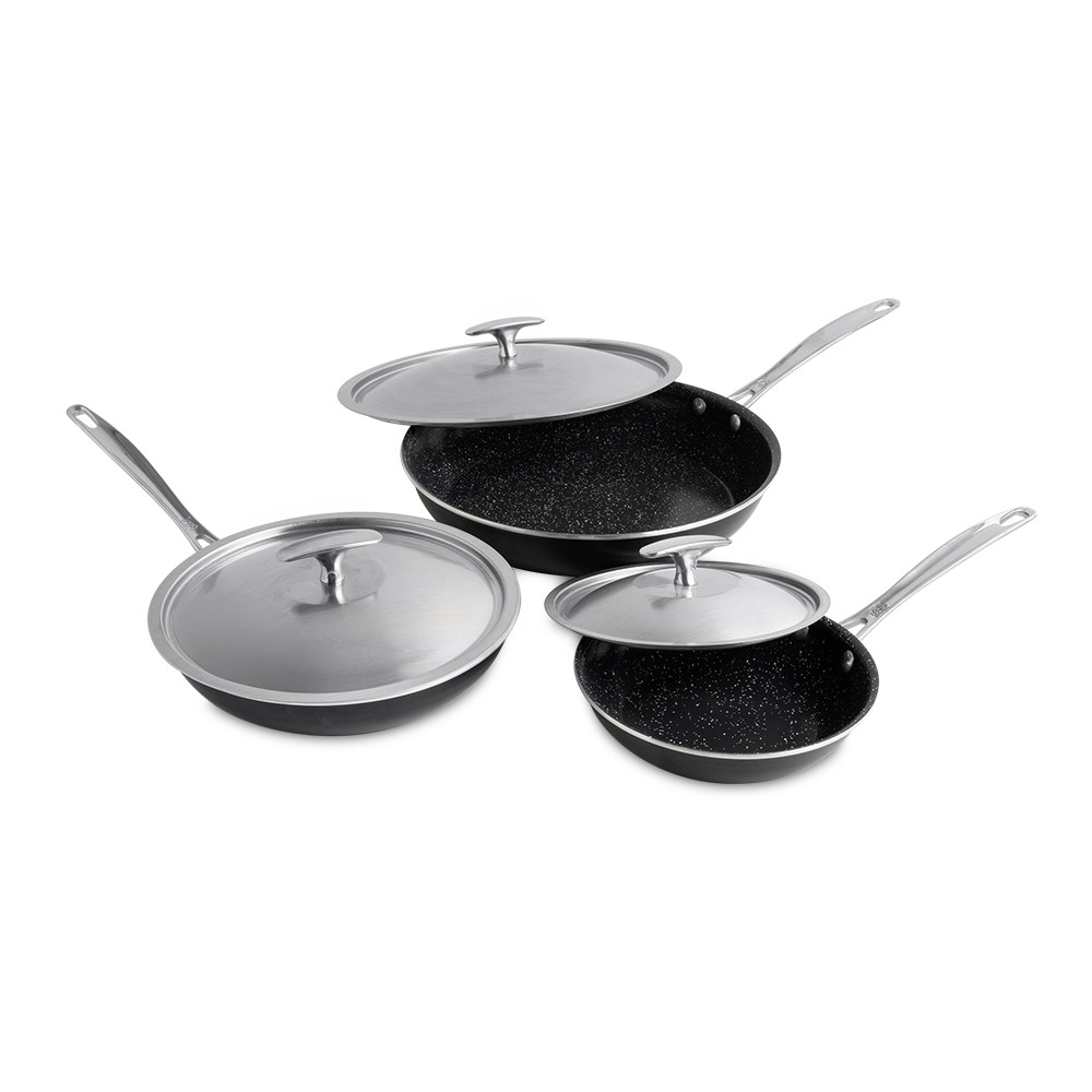 Basalt 6 Piece Sauté Skillet & Lids SetBasalt 6 Piece Sauté Skillet & Lids Set