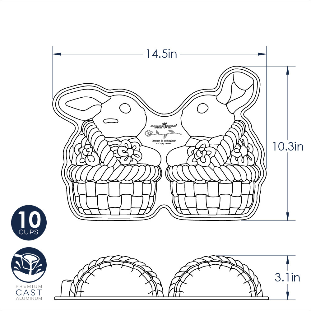Bunny In Basket 3D Cake PanBunny In Basket 3D Cake Pan - Image 6