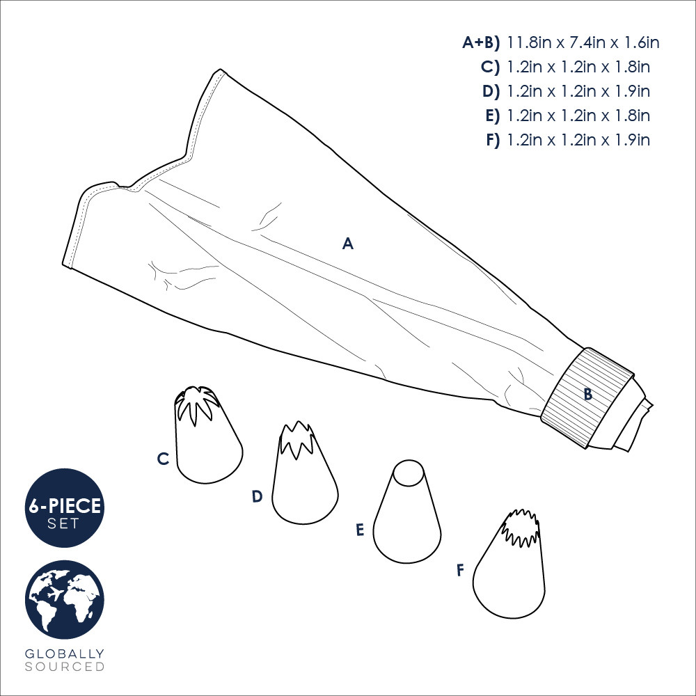 6 Piece Jumbo Decorating Set6 Piece Jumbo Decorating Set - Image 3