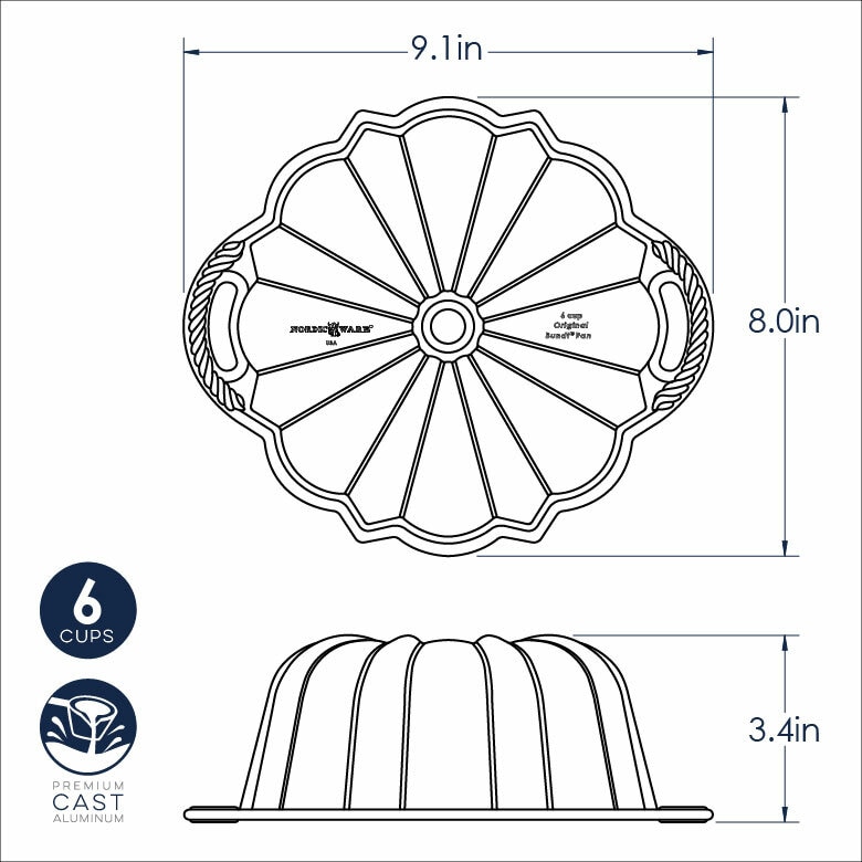6 Cup Anniversary Bundt® Pan6 Cup Anniversary Bundt® Pan - Image 7