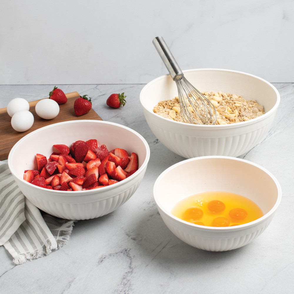 3 Piece Prep & Serve Mixing Bowl Set, White3 Piece Prep & Serve Mixing Bowl Set, White - Image 4