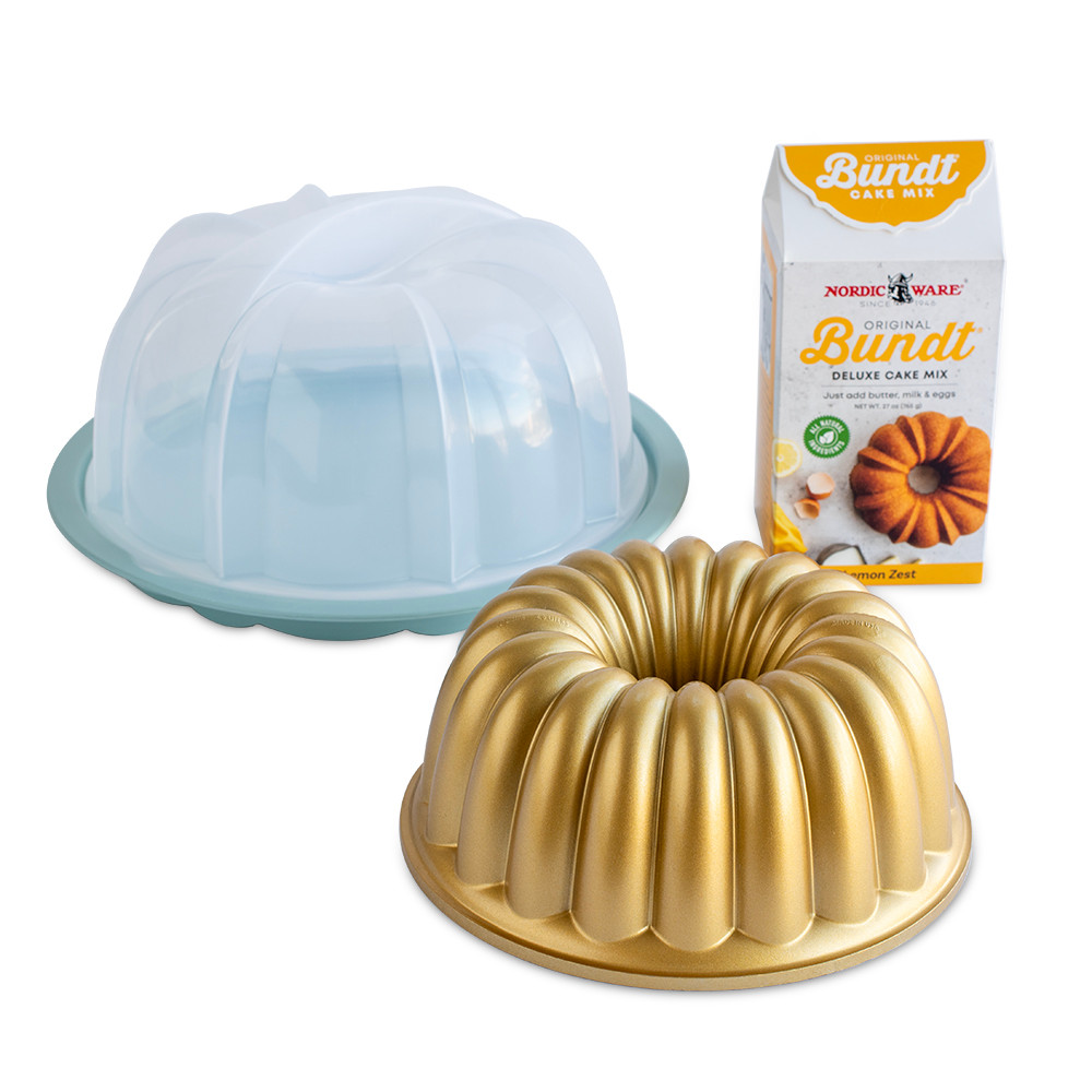 Elegant Party Bundt® Pan, Translucent Bundt Cake and Lemon Cake MixElegant Party Bundt® Pan, Translucent Bundt Cake and Lemon Cake Mix