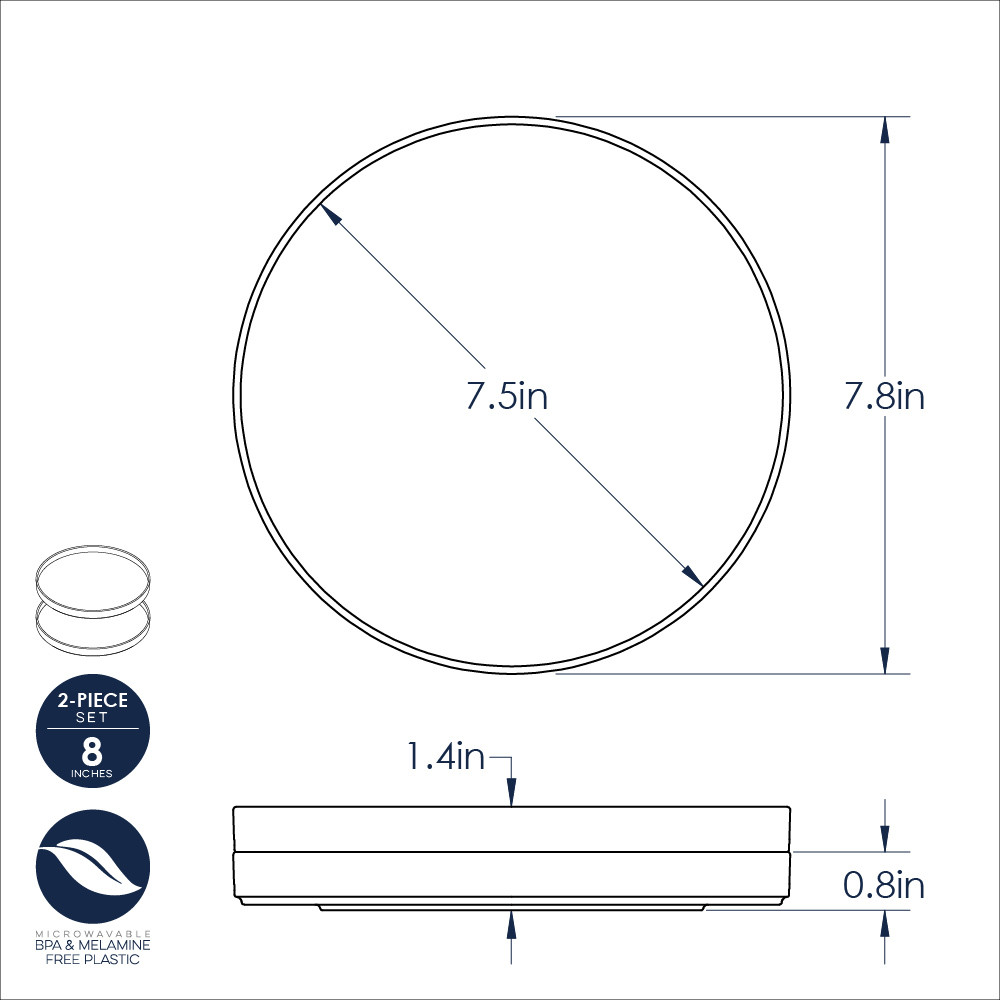 8 Inch Lunch Plates - Set of 28 Inch Lunch Plates - Set of 2 - Image 5