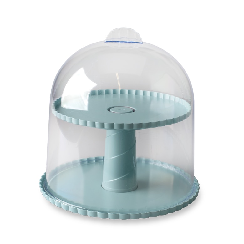 2-Tiered Dessert Stand with Dome Lid2-Tiered Dessert Stand with Dome Lid