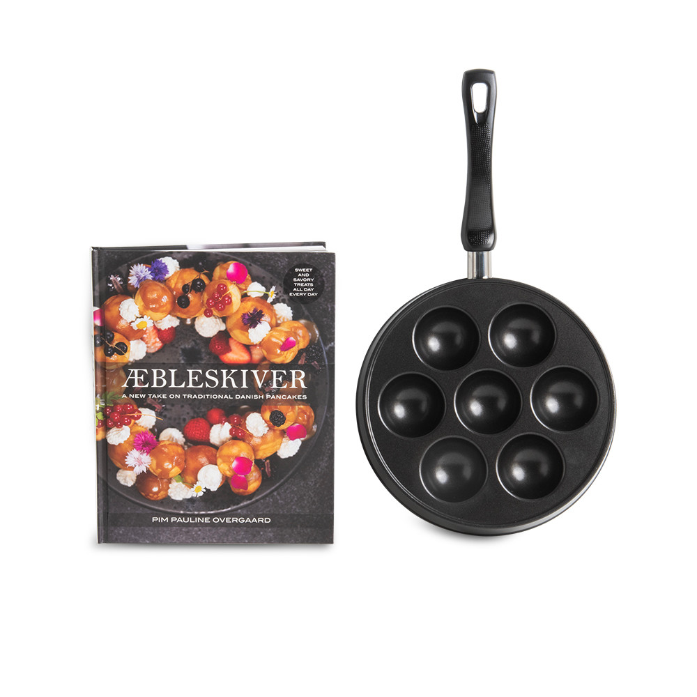 Aebleskiver Cookbook and Danish Ebelskiver Pan SetAebleskiver Cookbook and Danish Ebelskiver Pan Set
